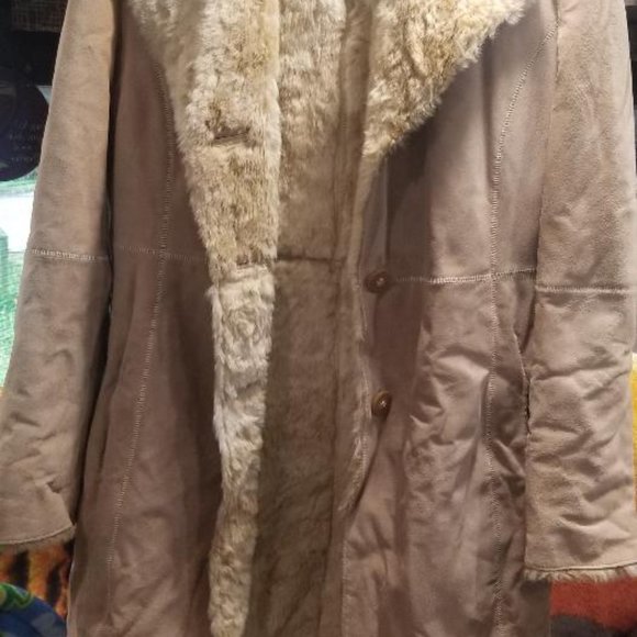 Guess Suede Leather Coat - Picture 2 of 4